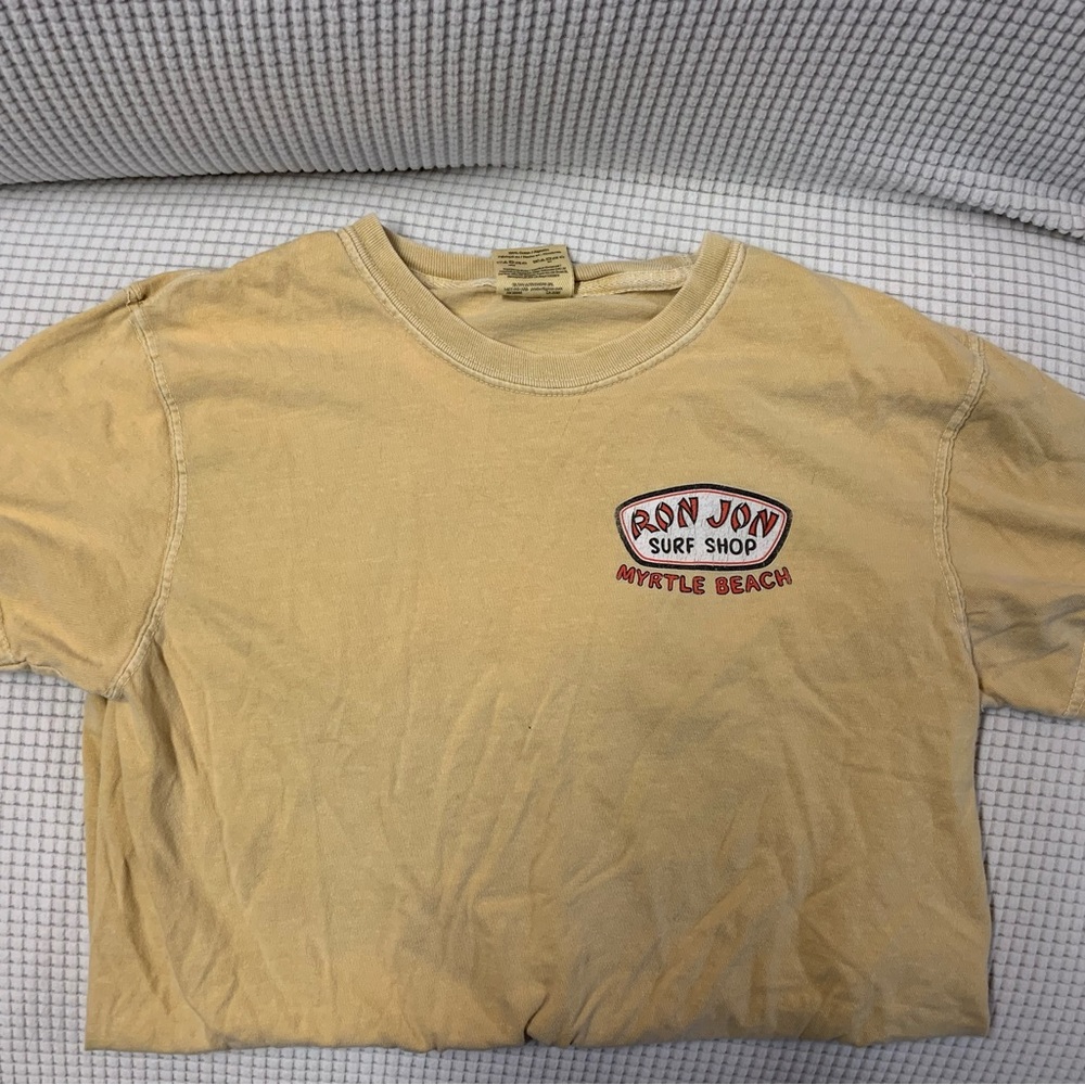 yellow small ron jon t-shirt